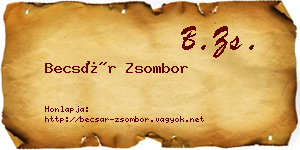 Becsár Zsombor névjegykártya